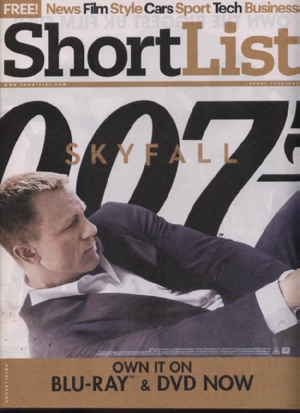 SHORTLIST magazine side cover Issue 262 21 February 2013