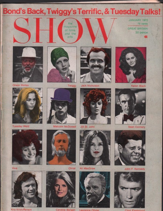 SHOW (60s-70s) magazine side cover January 1972