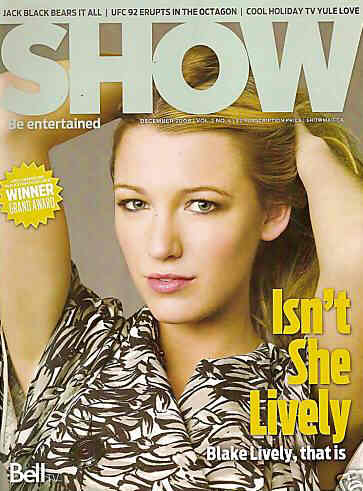 SHOW (Ca) magazine side cover December 2008