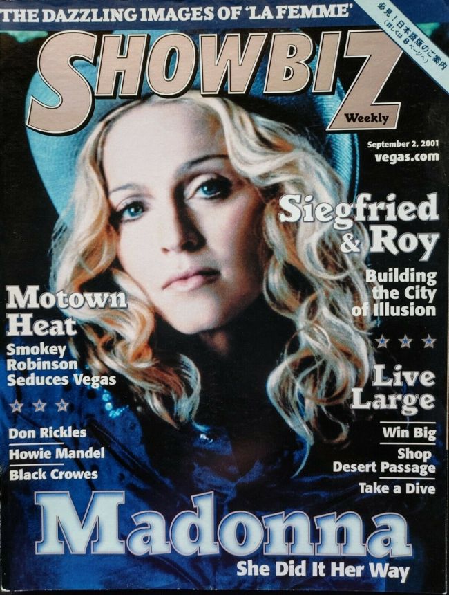 SHOWBIZ magazine side cover 2 September 2001
