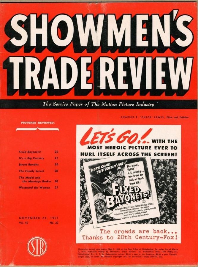 SHOWMENS TRADE REVIEW magazine side cover 24 November 1951