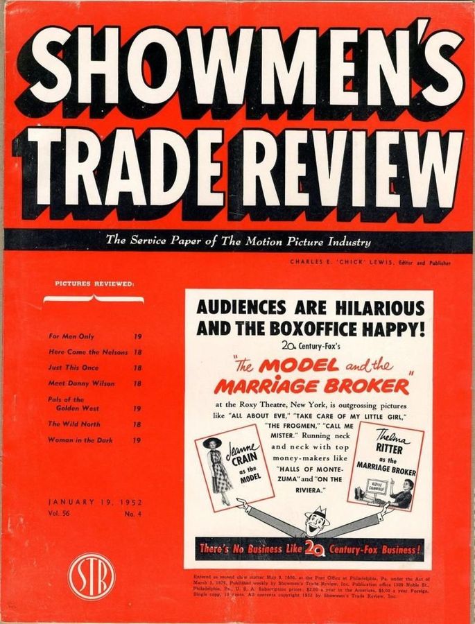 SHOWMENS TRADE REVIEW magazine side cover 19 January 1952