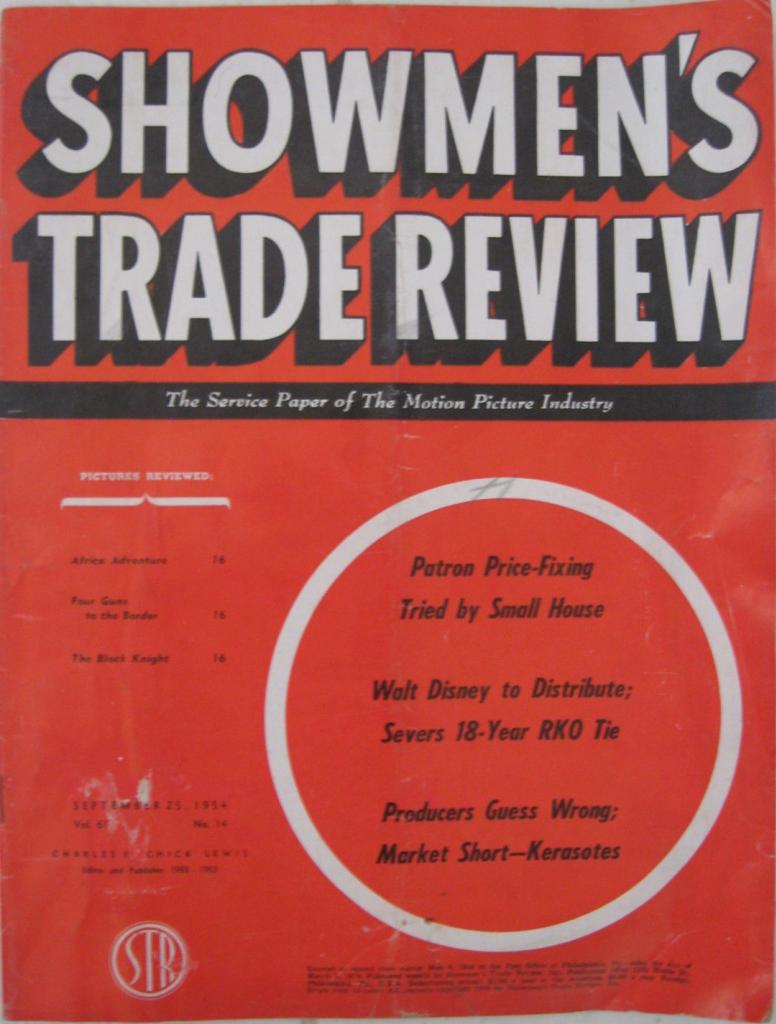 SHOWMENS TRADE REVIEW magazine side cover 25 September 1954