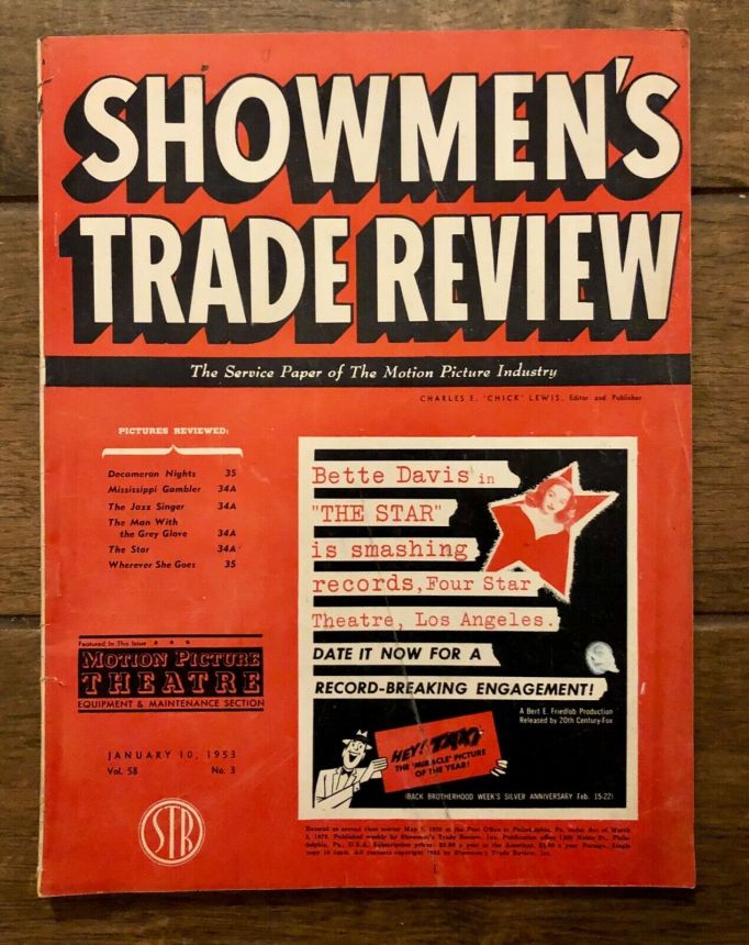SHOWMENS TRADE REVIEW magazine side cover 10 January 1953