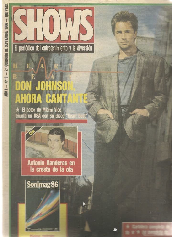 SHOWS magazine side cover Issue 9  September 1986