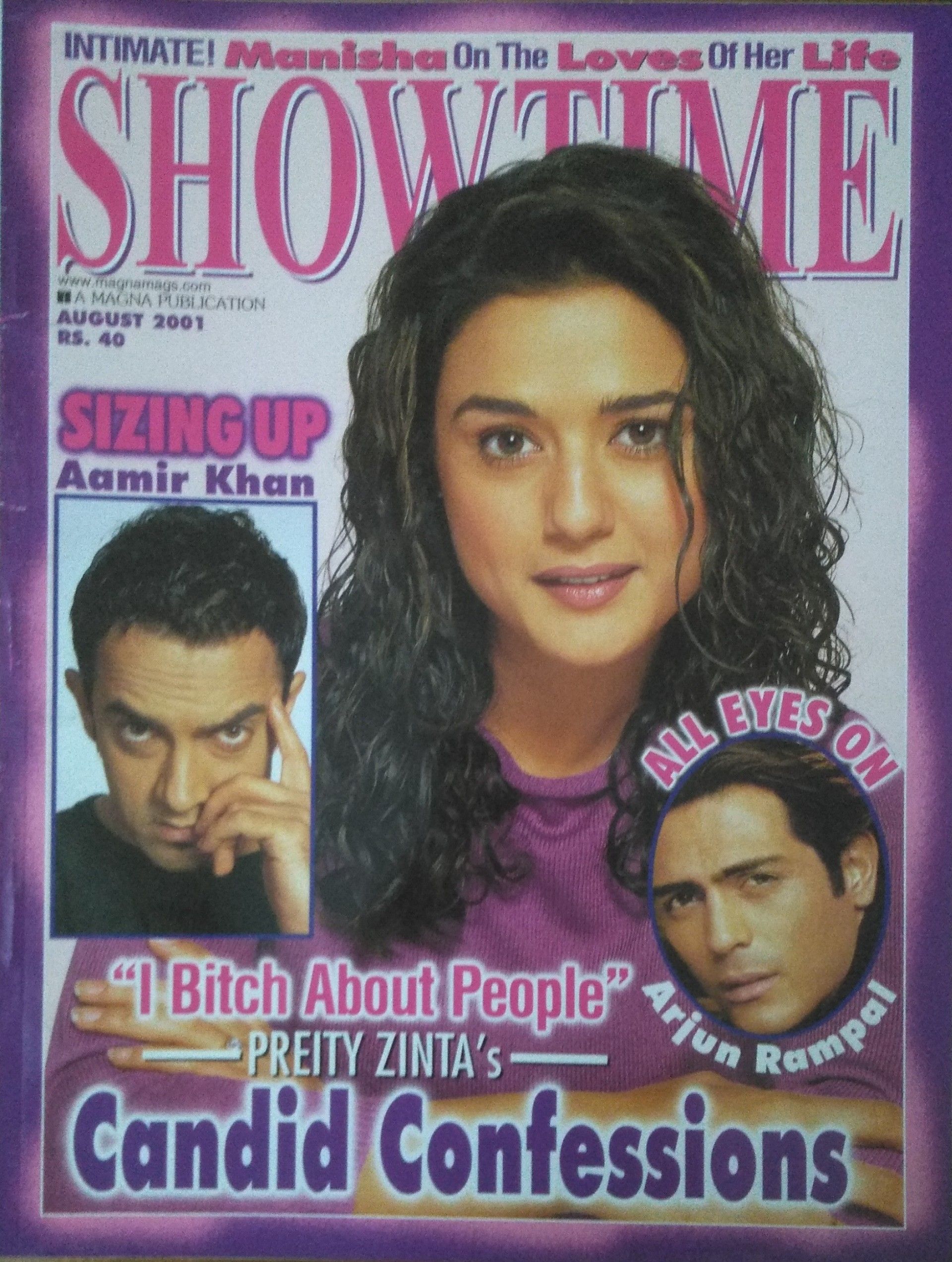 SHOWTIME (In) magazine side cover  August 2001