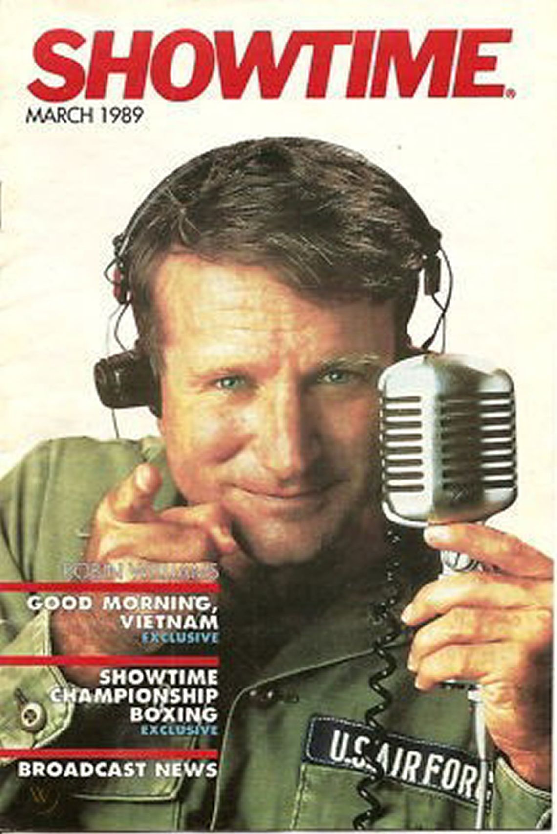 SHOWTIME (USA) magazine side cover  March 1989