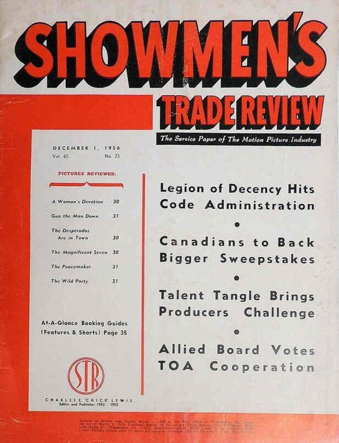 SHOWMENS TRADE REVIEW magazine side cover 1 December 1956