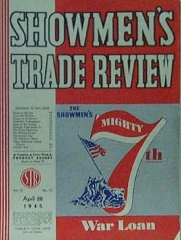 SHOWMENS TRADE REVIEW magazine side cover 28 April 1945