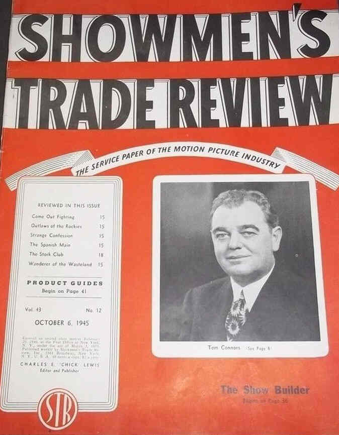 SHOWMENS TRADE REVIEW magazine side cover 6 October 1945