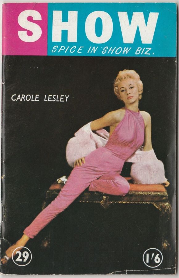 SHOW (UK) magazine side cover Issue 29   1958
