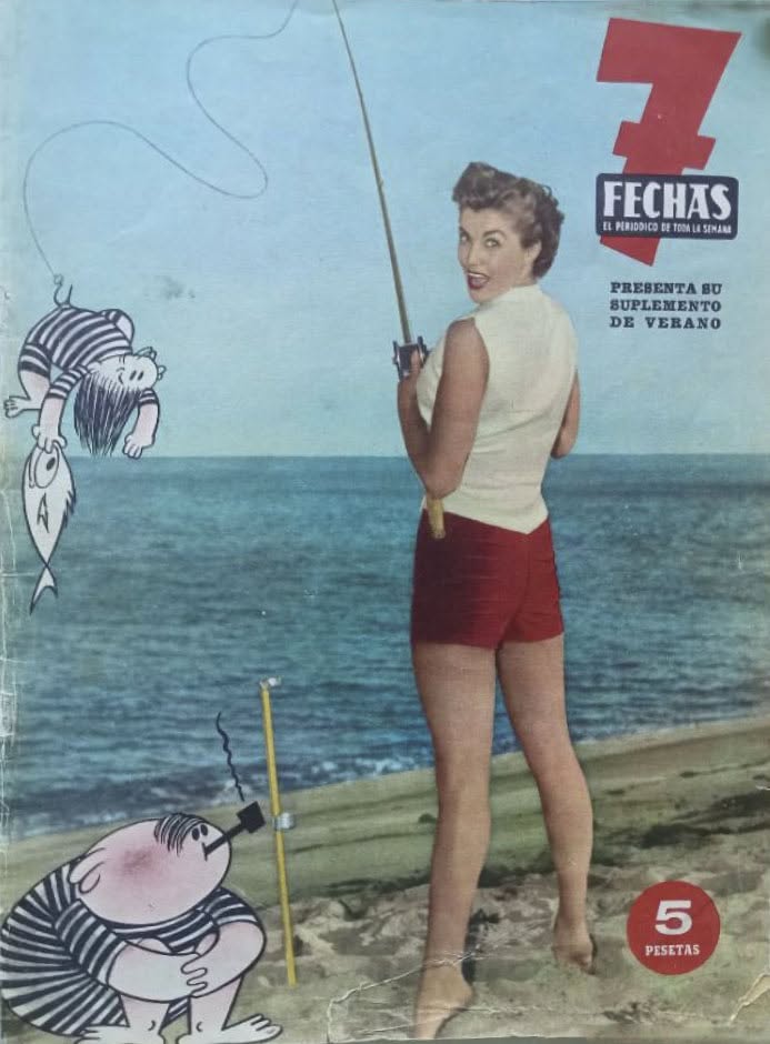 SIETE FECHAS magazine side cover  July 1952