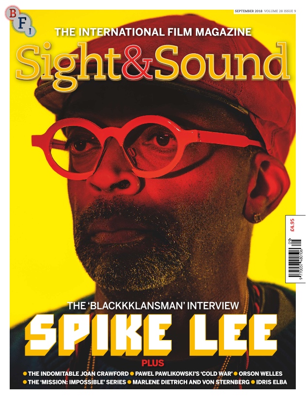 SIGHT AND SOUND magazine side cover  September 2018