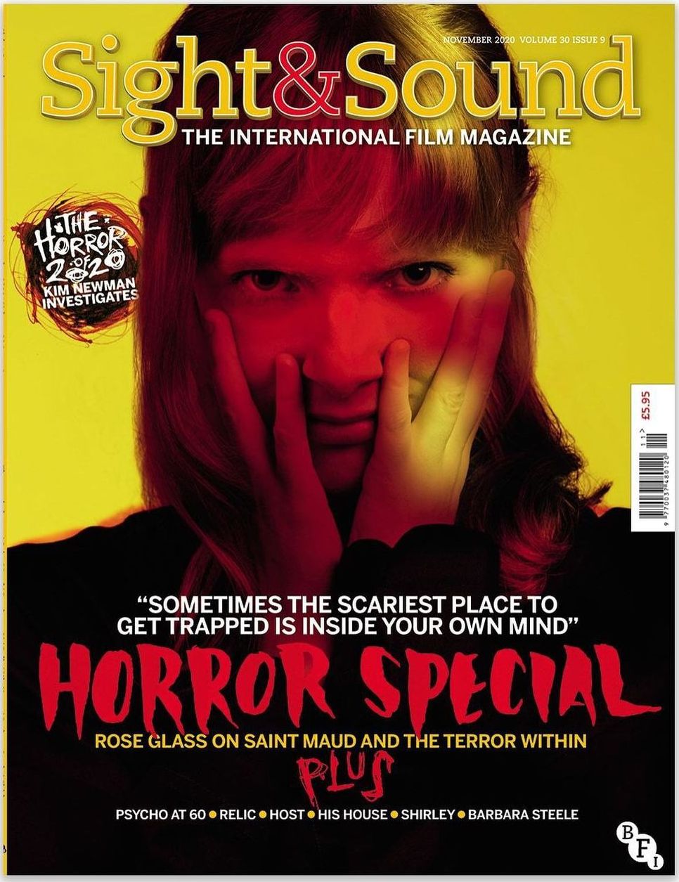 SIGHT AND SOUND magazine side cover  Vol 30 No 9  November 2020