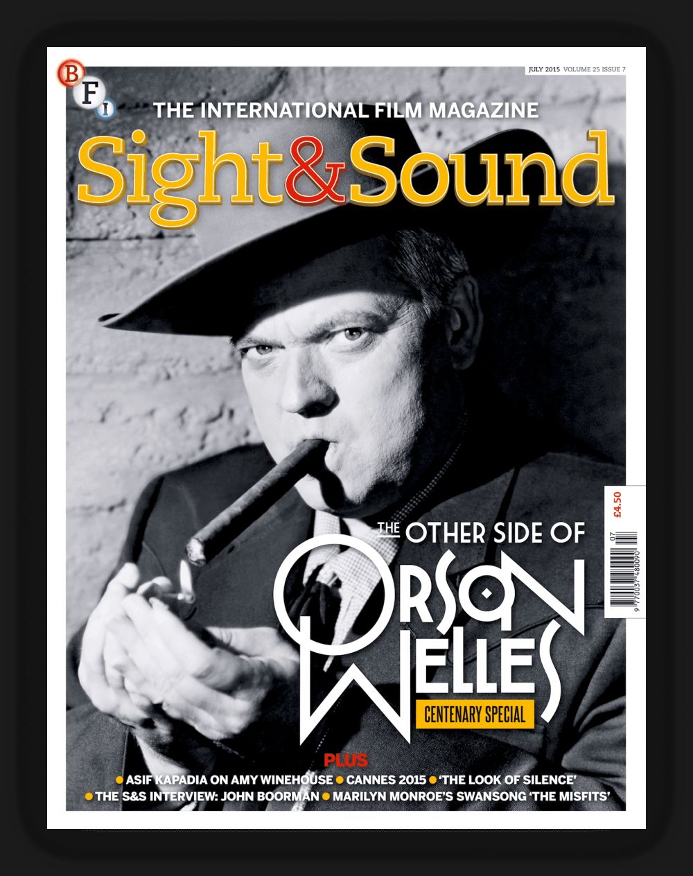 SIGHT AND SOUND magazine side cover July 2015