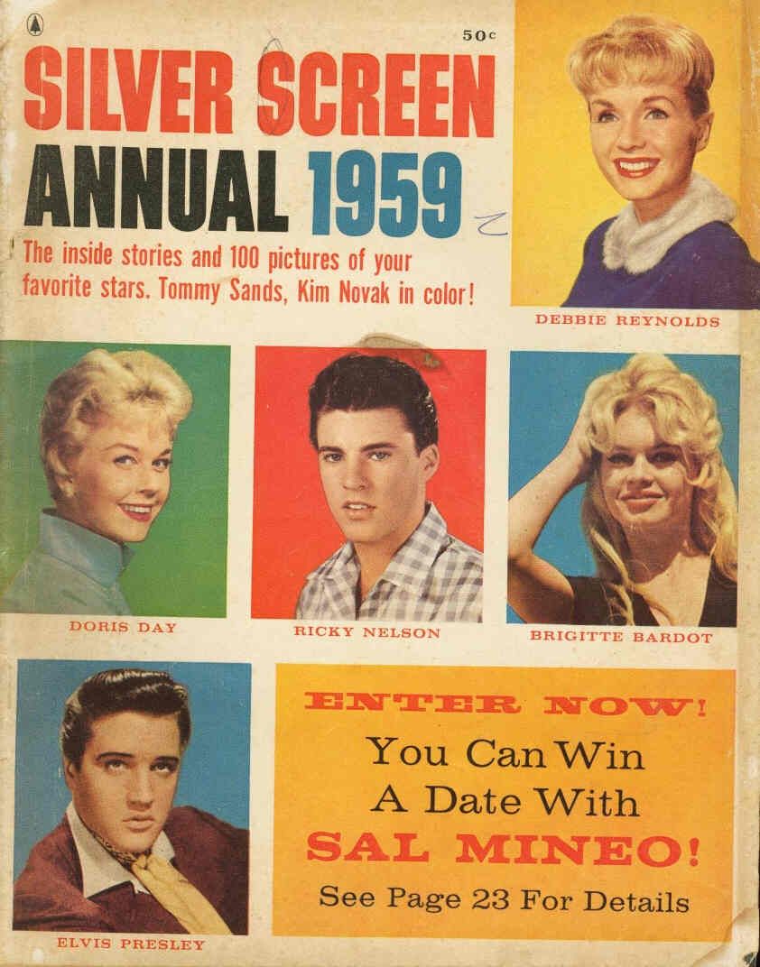 SILVER SCREEN magazine side cover  Annual  1959