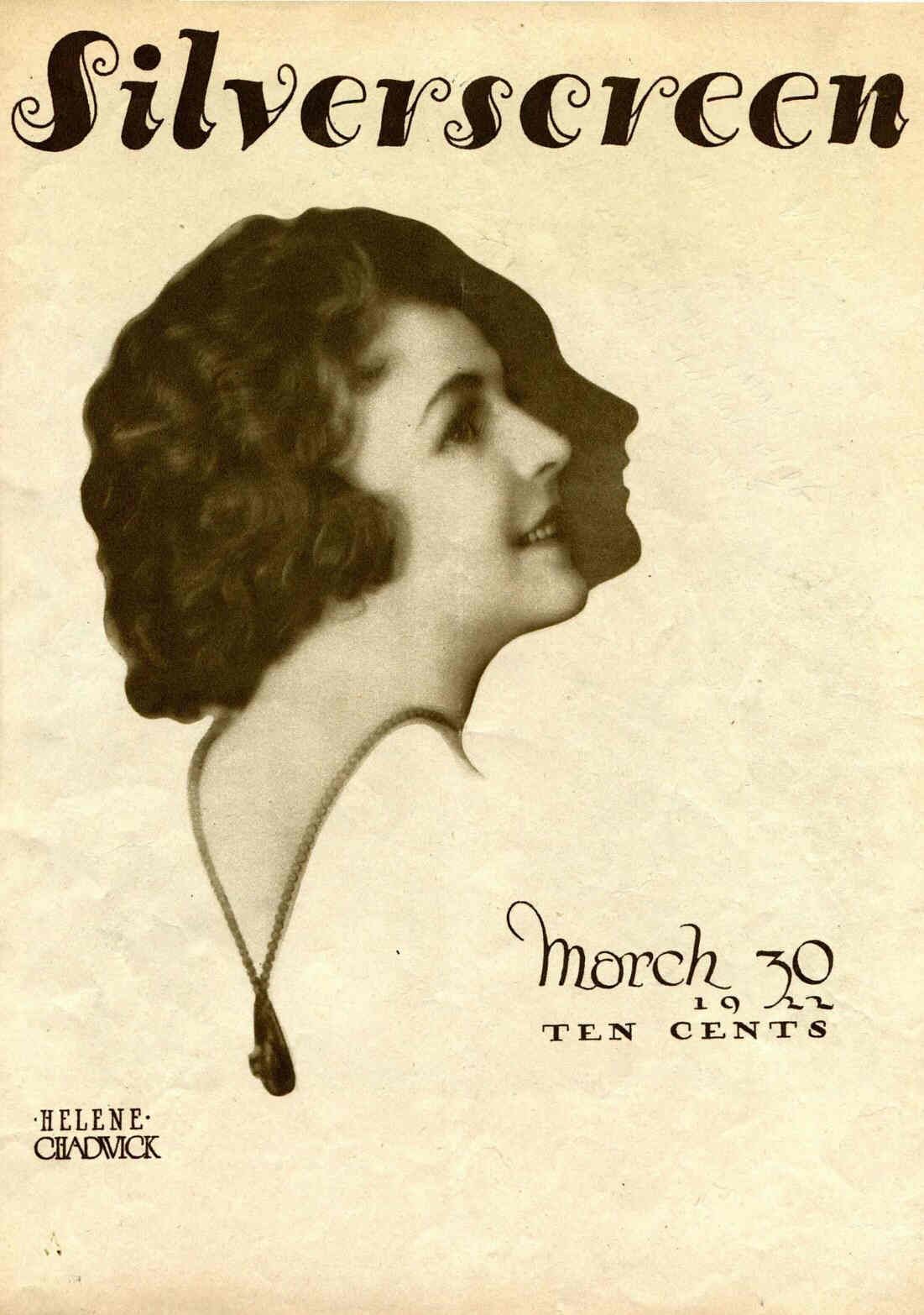 SILVERSCREEN magazine side cover Vol 1 # 2 - 30 March 1922