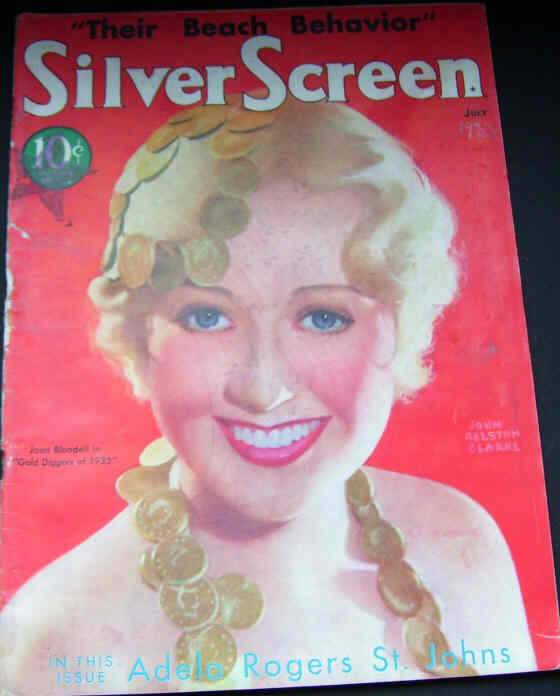 SILVER SCREEN magazine side cover July 1933