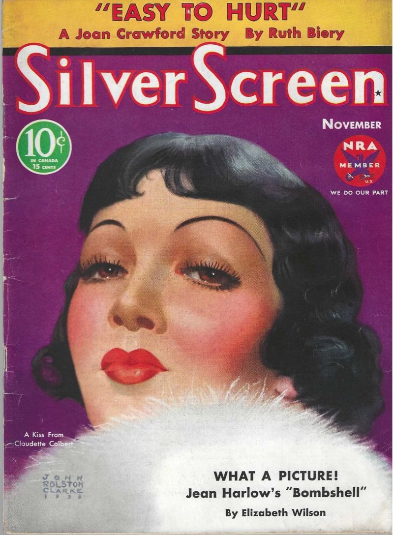 SILVER SCREEN magazine side cover November 1933