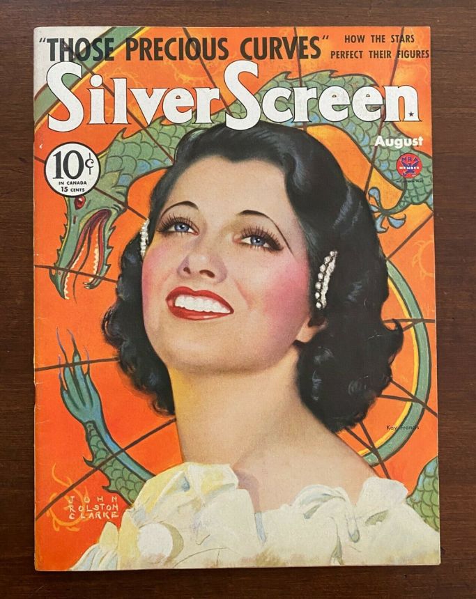SILVER SCREEN magazine side cover August 1934