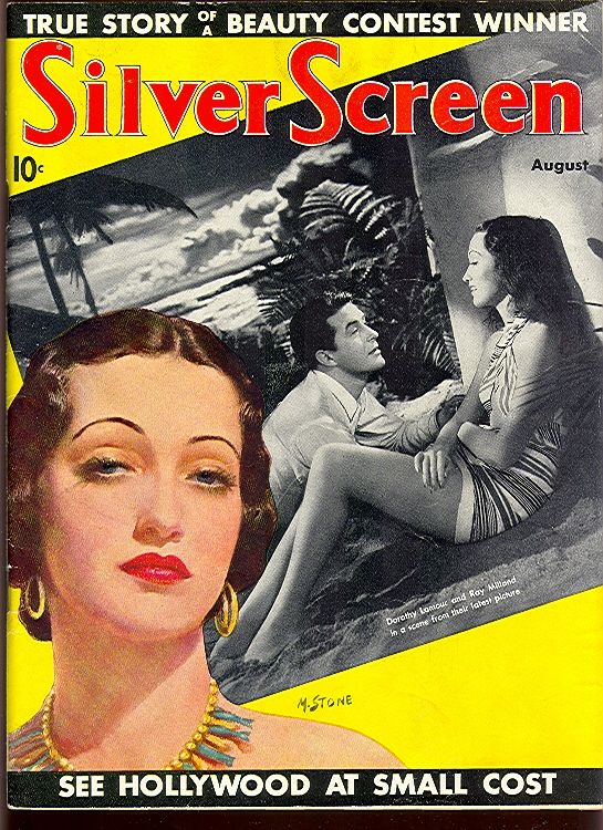 SILVER SCREEN magazine side cover August 1938