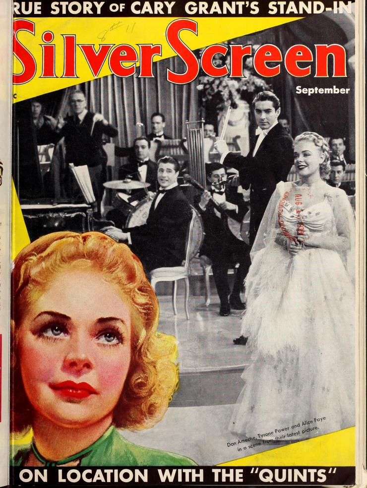 SILVER SCREEN magazine side cover September 1938