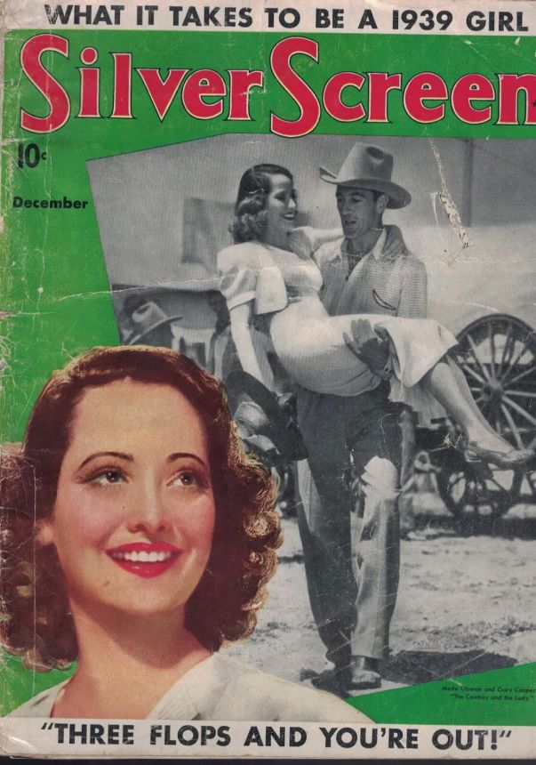 SILVER SCREEN magazine side cover December 1938