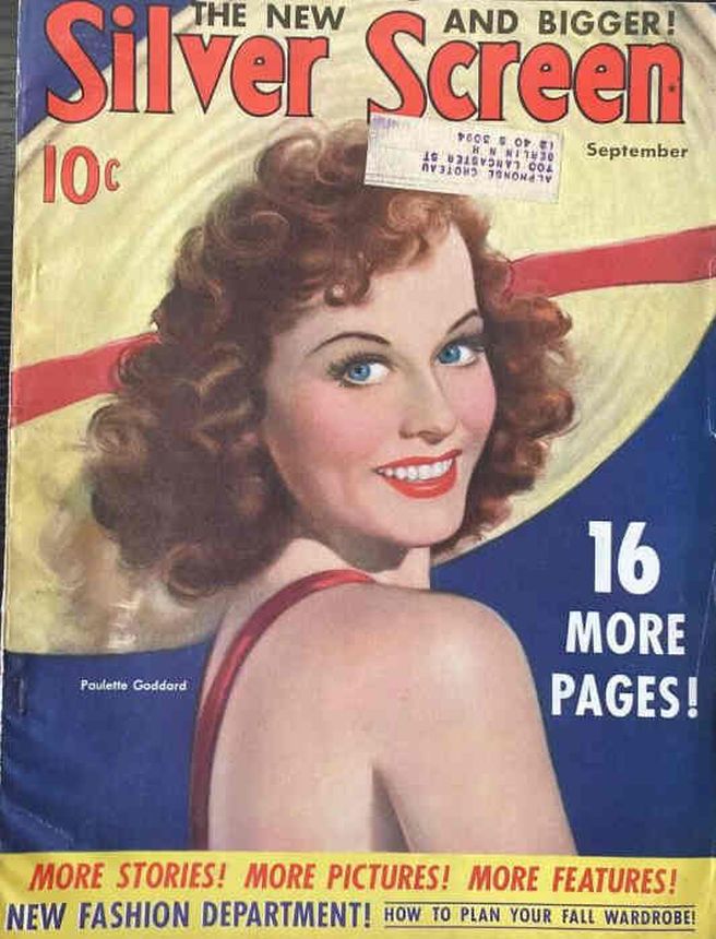 SILVER SCREEN magazine side cover September 1940
