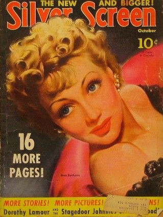 SILVER SCREEN magazine side cover October 1940
