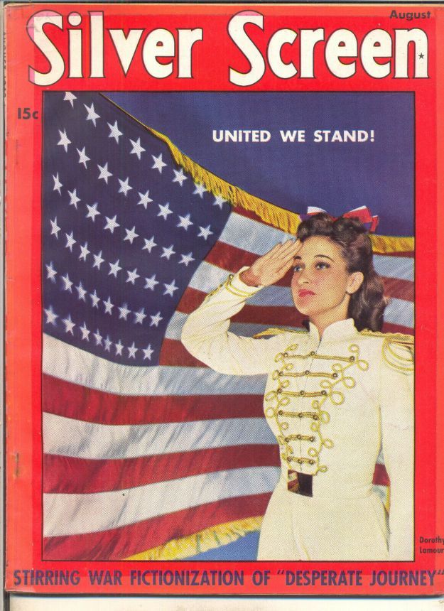 SILVER SCREEN magazine side cover August 1942