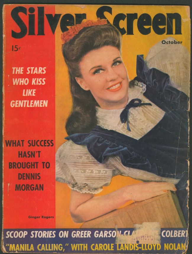 SILVER SCREEN magazine side cover October 1942