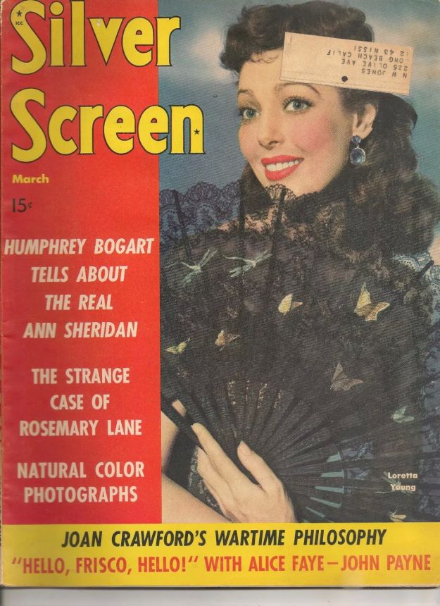 SILVER SCREEN magazine side cover March 1943