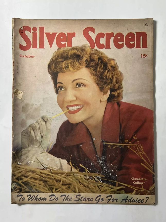 SILVER SCREEN magazine side cover October 1945