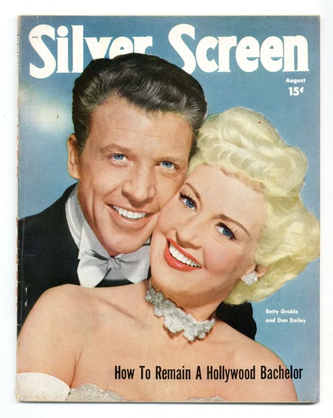 SILVER SCREEN magazine side cover August 1950