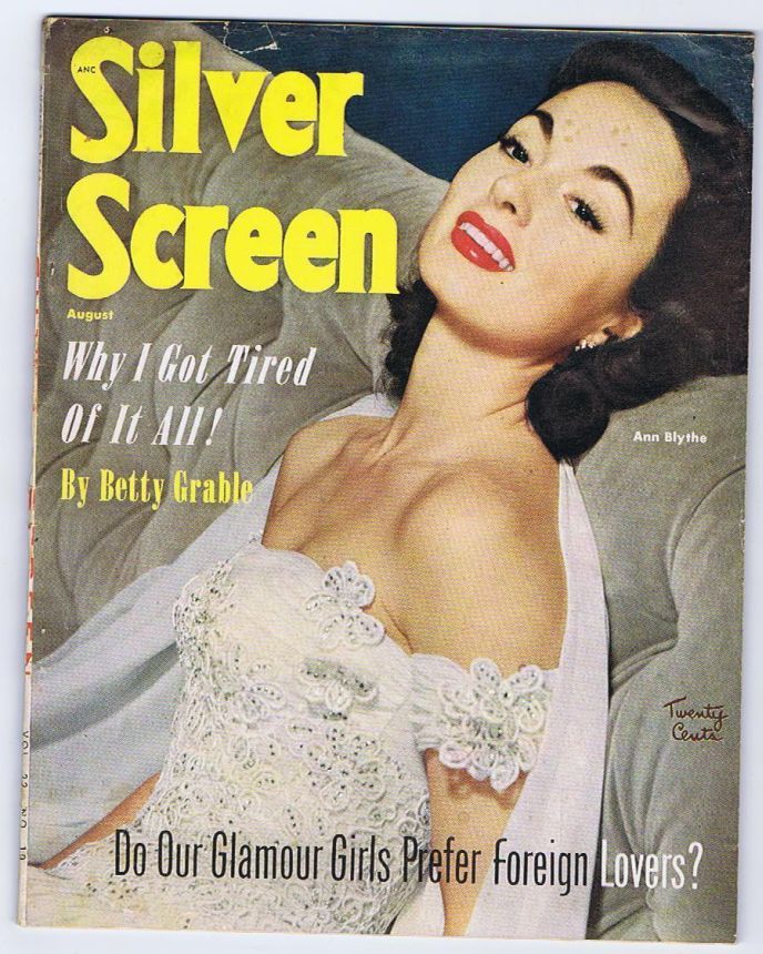 SILVER SCREEN magazine side cover August 1952