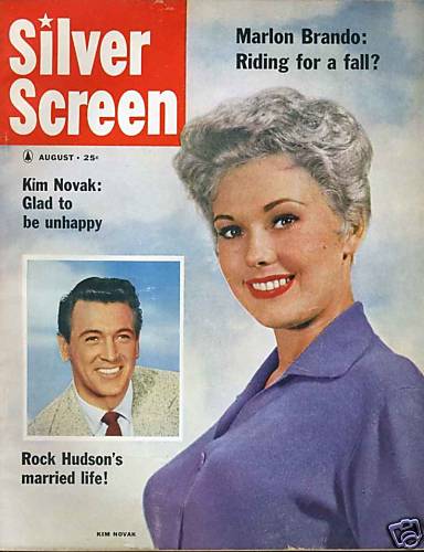 SILVER SCREEN magazine side cover August 1956