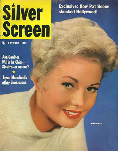 SILVER SCREEN magazine side cover October 1957