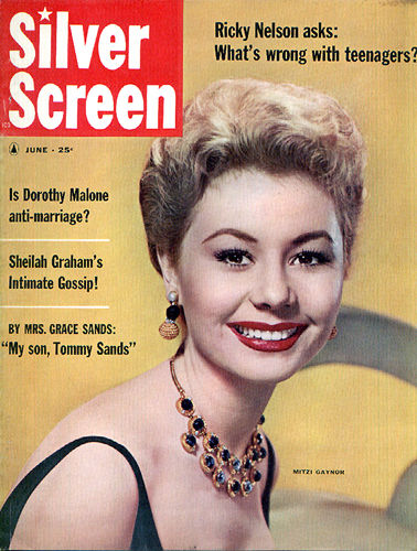 SILVER SCREEN magazine side cover June 1958
