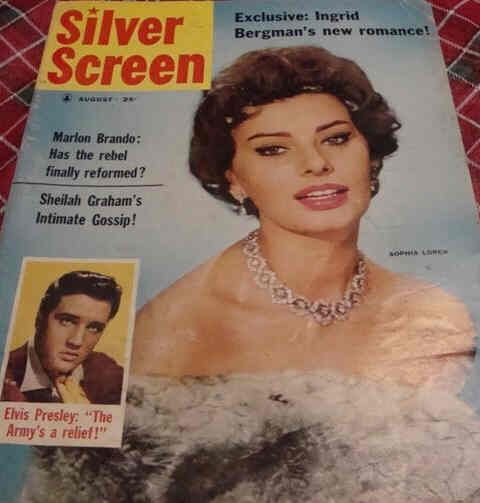 SILVER SCREEN magazine side cover August 1958