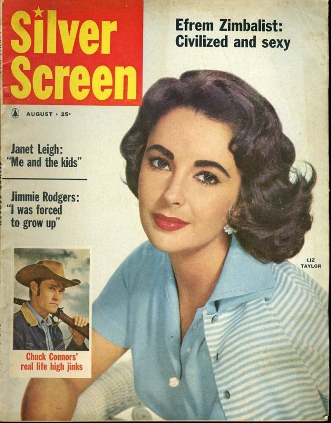 SILVER SCREEN magazine side cover August 1959