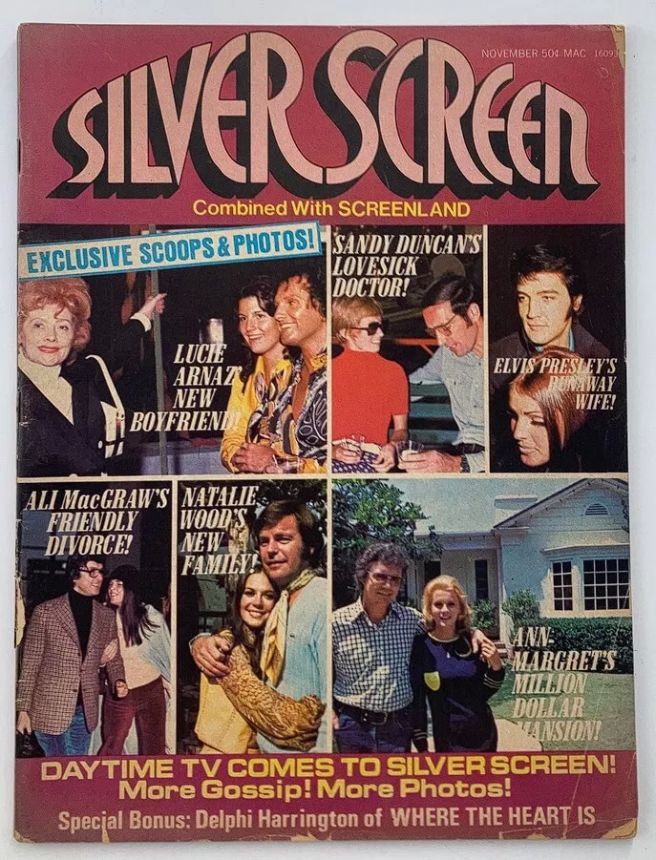 SILVER SCREEN magazine side cover November 1972