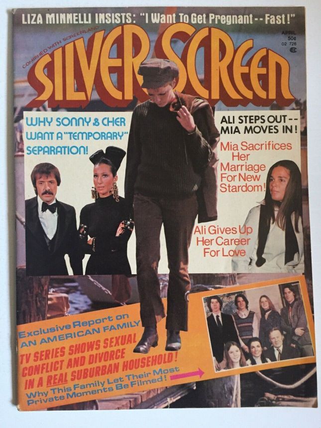 SILVER SCREEN magazine side cover April 1973