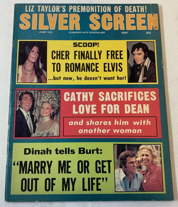SILVER SCREEN magazine side cover June 1974