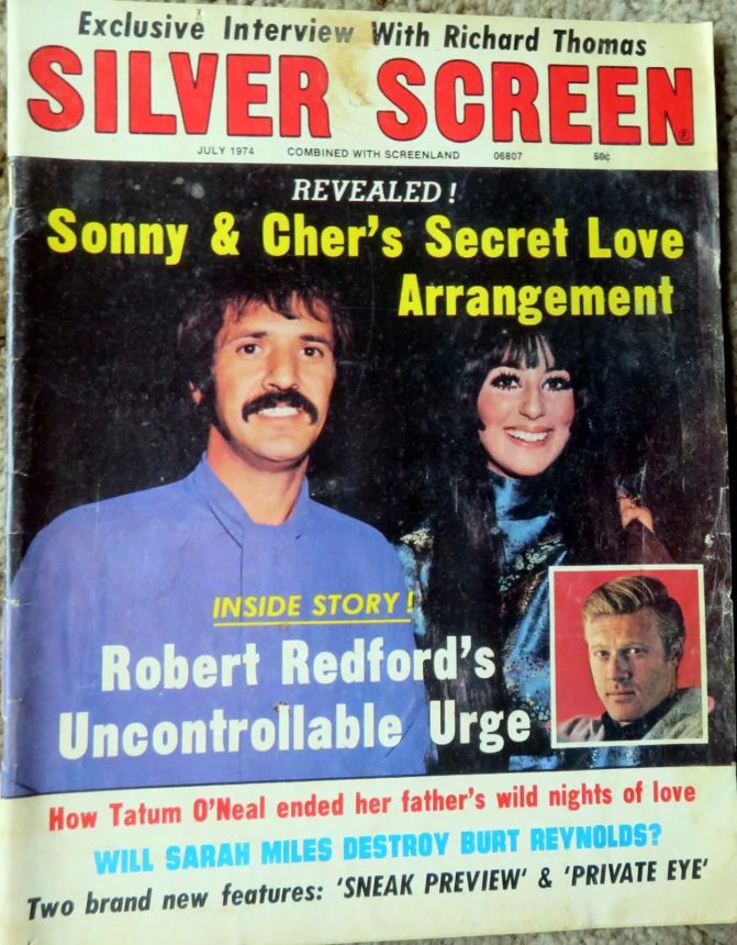 SILVER SCREEN magazine side cover July 1974