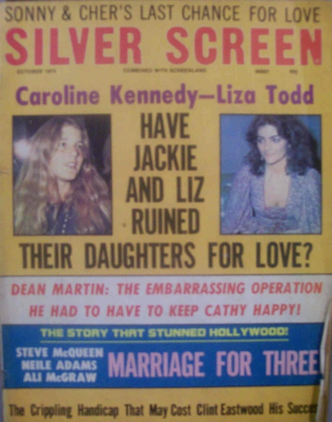 SILVER SCREEN magazine side cover October 1974