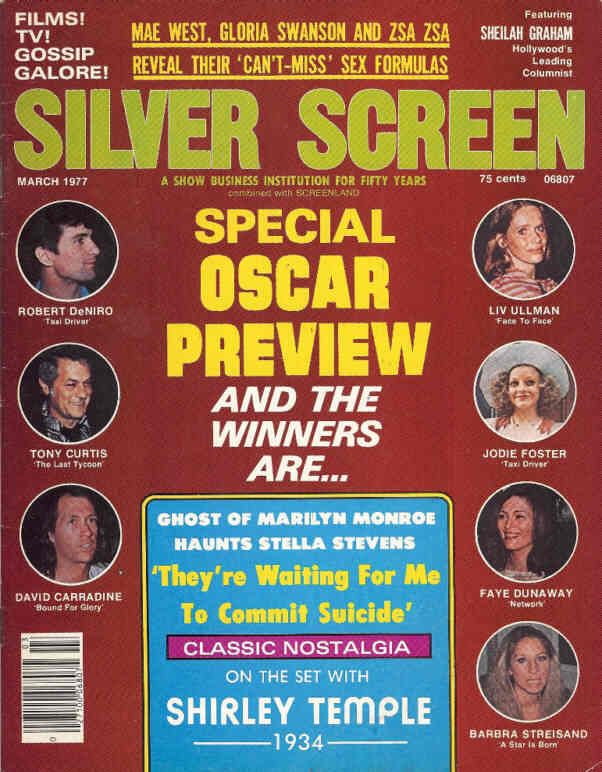 SILVER SCREEN magazine side cover March 1977