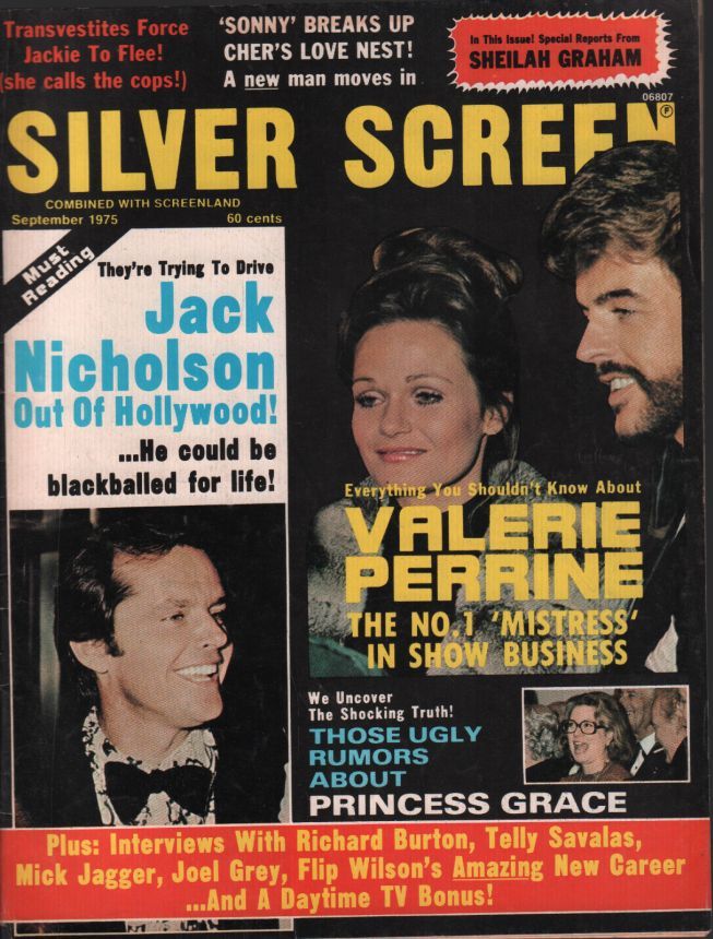 SILVER SCREEN magazine side cover  September 1975