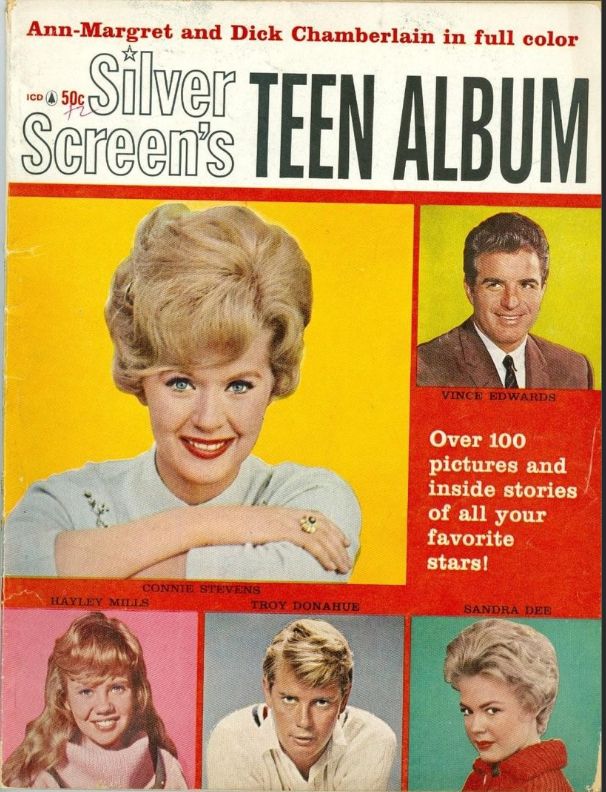 SILVER SCREEN TEEN ALBUM magazine side cover   1962