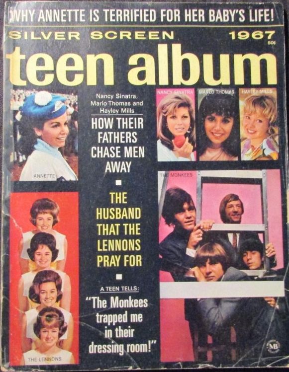 SILVER SCREEN TEEN ALBUM magazine side cover   1967