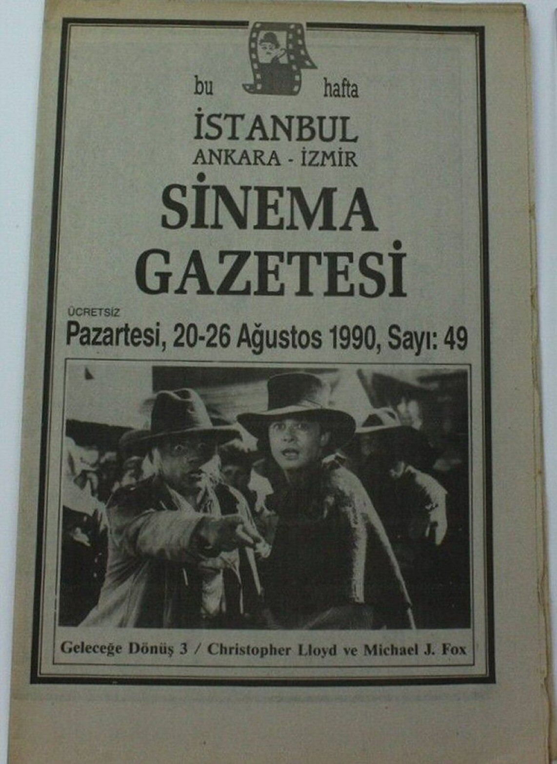SINEMA GAZETESI (1990S) magazine side cover Issue 49 20 August 1990